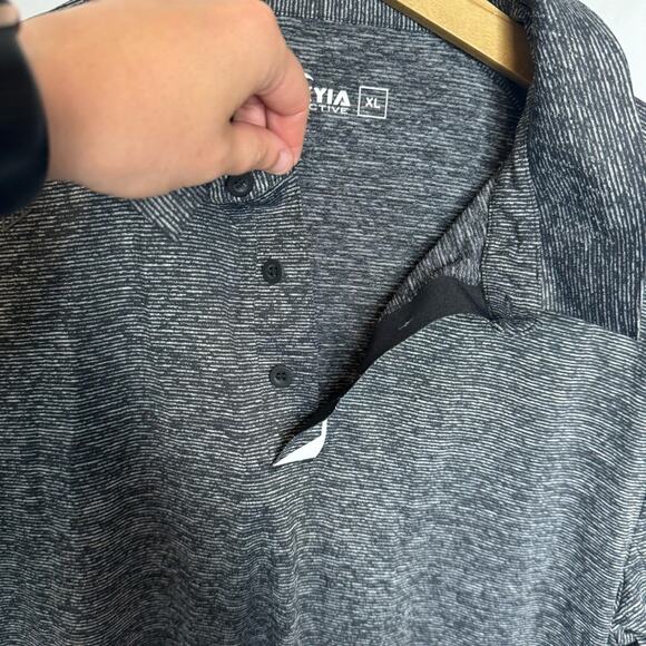 Zyia Active Charcoal Heather Sport Ventilation Polo Shirt Size XL - Picture 3 of 5